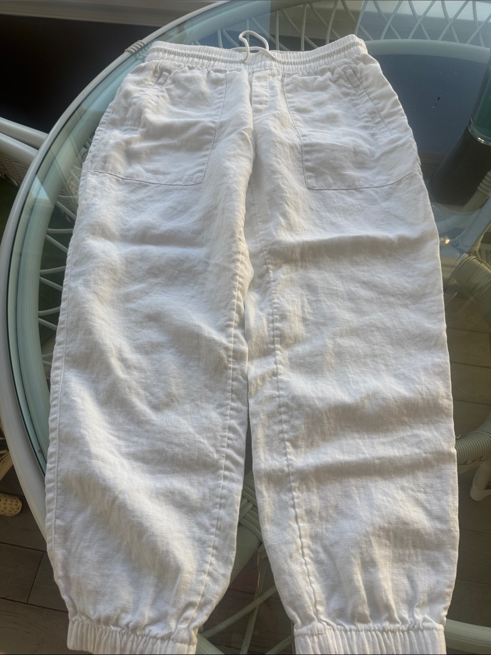 Athleta White Drawstring Jogger Pants